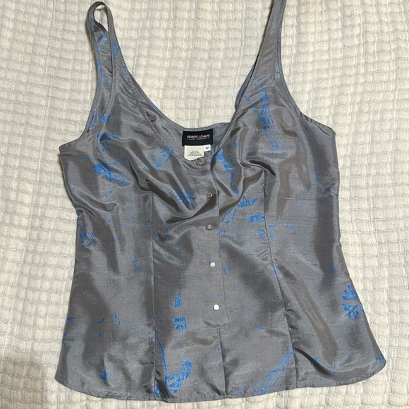 Giorgio Armani Gray and Blue Tank Top - Picture 1 of 8